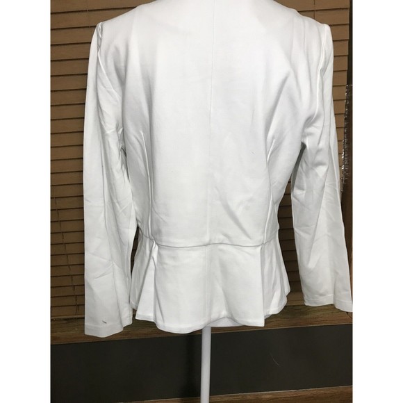 NWT Mary Crafts Button Up Down Retro Ruffled White size 16 Work Casual Blouse - Picture 3 of 9